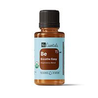 N8 Essentials Breathe Easy USDA Certified Organic Essential Oil Blend with Eucalyptus, Peppermint, Melaleuca, Basil, and Geranium, 15 ml