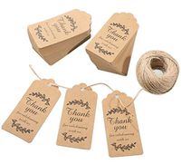 Gift Tags,Baby Shower Tags,Thank You for Celebrating with Us Personalized Paper Gift Tags,100 Pcs Kraft Thank You Tags for Wedding Party Favors with 100 Feet Natural Jute Twine String