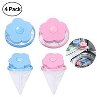 JClover Reusable Washing Machine Floating Lint Mesh Bag Portable Washer Lint Catcher, Hair Filter Net Pouch, Washer Hair Catcher, Washing Machine Lint Trap for Household Tool (4packs)