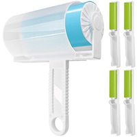 5 Pack Sticky Lint Roller with Cover, FineGood Reusable Washable Travel Dust Picker Cleaner Remover Brush Value Set for Clothes Pet Hair Debris - Blue, Green