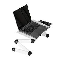 Cosway 360-Degree Rotation Aluminum Notebook Computer Laptop Desk 48 x 26cm Portable Home Use Assembled Folding Table (White)