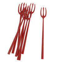Royal Plastic Fork 3 Prong Red Devil, Package of 100