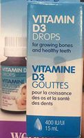 Webber Naturals Vitamin D3 Drops for Growing Bones and Healthy Teeth 400IU, 15ml
