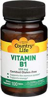 Country Life Vitamin B1 Thiamine 100mg, Vegan Capsules, 100-Count, Non-GMO, Gluten Free & Kosher