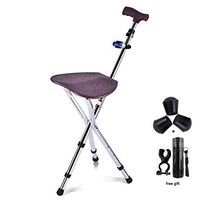 Folding Canes Seat Walking Stick Height Adjustment 300 lbs Capacity