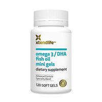 XTENDLIFE Omega 3/DHA Fish Oil - Exclusive Formula, 100% Pure Natural Fish Oil to Support Minds, Learning, Behavior, Sleep, and Vision, 350mg DHA/Day - 120 Easy to Swallow Mini Gels