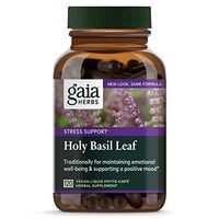 Gaia Herbs, Holy Basil Leaf, Stress Support, Adaptogenic Ayurvedic Herb, Tulsi Extract, Vegan Liquid Capsules, 120 Count