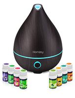 VicTsing Essential Oil Diffuser with Oils, Mini Aromatherapy Diffuser 130ml and TOP 8 Essential Oils Gift Set, Pure Essential Oils Set with Diffuser, 8 Color Lights, BPA-free for Home Office Baby