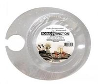 7 "Clear Plastic Appetizer Plate with Stem Holder - 48 Plates