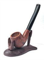 Matchpipe Classic Bent Tobacco Wooden Rustic Natural Wood Pipe 6 inches High Quality Durable with deep Bowl