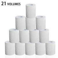 Trkee 21 Rolls Toilet Paper Bulk Roll Bath Tissue Bathroom White Soft 4 Ply for Home