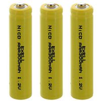 3x AAA 1.2V 300mAh NiCD Button Top Rechargeable Batteries for electric tools and toys, electric razors