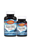 Carlson - Super DHA Gems, 500 mg DHA Supplements, 640 mg Fatty Acids, Wild-Caught Norwegian Arctic Omega 3 Fish Oil Concentrate, Sustainably Sourced Fish Oil Capsules, 60+20 Softgels