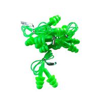 ballboU-5 Pairs Comfortable Waterproof Noise Cancelling Reusable Soft Silicone Cord Swimming Ear Plugs (Green)