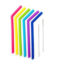 Vancool Reusable Silicone Drinking Straws with 2 Brushes,8 Pieces