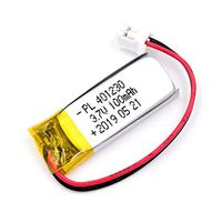 AKZYTUE 3.7V 100mAh 401230 Lipo Battery Rechargeable Lithium Polymer ion Battery Pack with JST Connector