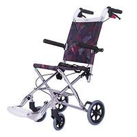 KOSHSH Ultra Lightweight Folding Wheelchair, Deluxe Attendant Selfpropelled Transport Device up to 100 kg with Tall Handles Portable Wheelchair for Independence or Caretaker Convenience