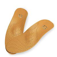 EDTara Full Length Orthotic Inserts with Arch Support - 1 Pair Unisex Leather Orthotics Insole for Flat Foot Arch Support 25mm Orthopedic Silicone Insoles for Men & Women 45/46