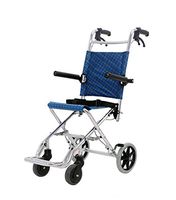 Lightweight Folding Wheelchair, Aluminium Alloy Self Propelled Mobile Aid Portable Transit Travel Chair,Blue