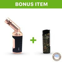 Zico ZD-51 (Original) Refillable Butane Quad Torch Lighter (Black/Gold)& Free Lighter