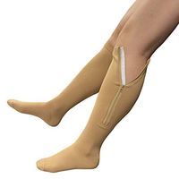 Presadee Original Closed Toe 20-30 mmHg YKK Zipper Compression Circulation Swelling Recovery Full Calf Length Energize Leg Socks (L/XL, Beige)
