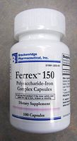 BRECKENRIDGE FERREX® 150 Polusaccharide-Iron Complex Capsules 100 Count