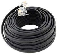 RJ11 4C Telephone Extension Phone Cord RJ11 Cable Line Wire Black feet Modular-US (100FT)