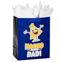 Hallmark 13" Large Father's Day or Birthday Gift Bag with Tissue Paper (Nacho Average Dad)