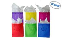 Favor Bags for Any Occasion - Party Bags for Kids Birthday - Neon Gift Bags for Holidays and Rainbow Party Decorations - Gift Bag 12 Pack (8.5" X 7" X 3")