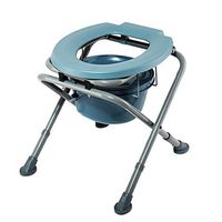 XWZJY Folding Potty Chair Portable Toilet Bedside Commode Seat with Non-Slip Leg Pad Bucket/Lid for Adults, Handicap