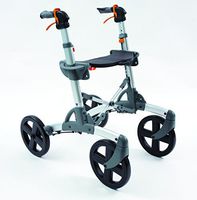 Volaris All-Terrain Patrol Fitness Rollator Walker with Four 10" Wheels and Seat, Folding, Lightweight, Aluminum … (Low)