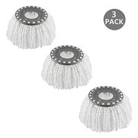 MAGOYY 3 Pack Replacement Mop Heads Refill for 360° Rotating Round Spin Magic Mop Microfibre （White）