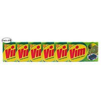 Vim Dishwash Bar With Plastic Coated- Lemon (200g Approx.) (Pack of 6)