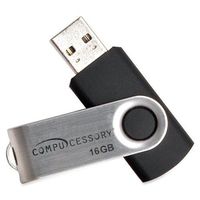 Wholesale CASE of 10 - Compucessory Password Protected USB Flash Drives-Flash drive, 16GB, Password Protected, Black/Aluminum