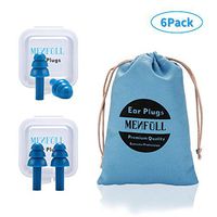 Silicone Ear Plugs Resuable and Waterproof-Noise Cancelling Earplugs for Sleeping Snoring Swiming Work Flight Shoot Hunt Concerts Musician,6 Pairs with 6 Carry Cases,2 Cords,1 Wiper,1 Pouch