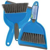 3 X Small Hand Broom with Snap-on Dust Pan, Pack of 2, Colors may vary