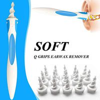 qgrips Earwax Remover q-Grips Earwax Removal Tool q Grips Soft and Flexible Earwax Remover Tool Spiral Ear Wax Remover Ear Cleaner for Humans with 16 Replacement Tips