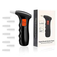 Mlfyho Professional Breathalyzer | Digital LED Screen and Sound Alarm with 10 Mouthpieces | Portable Breath Alcohol Tester for Personal & Professional Use