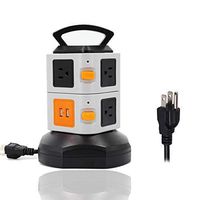 ONEreach Power Strip Surge Protector Tower, 2 USB + 7 AC Outlets + 10A 16AWG 2500W + 6.5ft Long Cord Wire Extension Electric Charging Station, Universal Socket for PC Laptops Phones