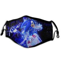 Triciaedcf Unisex Reusable Anti Dust Fashion Halloween Face Mouth Mask, Sonic Hedgehog 10 School Halloween Mask for Cycling Camping Travel for Adults Men Women