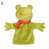 Ugthe Learning & Education Cute Cartoon Animals Hand Puppet Doll Funny Interactive Plush Toys Kids Gift - Frog #