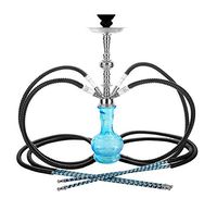 4 hose 20" Blue Hookah shisha nargila bar narguile nargile glass water Vase pipe