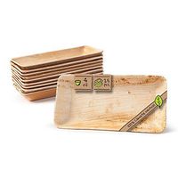 Naturally Chic Compostable Biodegradable Disposable Plates - Palm Leaf 6 x 3” Rectangle Small Dinnerware Set - Eco Friendly Alternative - Party, Wedding, Event Plates (25 Pack)