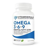 Vitaminerals Omega 3 6 9 Essential Fatty Acid Clean Organic Non GMO Fish Powder Flax Seed and Organic Chia Seed Extract 60 Capsules