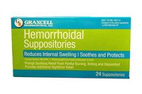 Graxcell Hemorrhoidal Suppositories, Green, 24 Ct