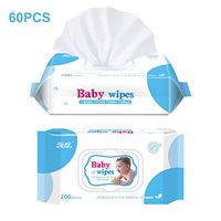 Fulstarshop Baby Wipes Unscented Natural Sensitive Baby Wipes| Over 98 Percent Water| Alcohol-Free| Fragrance-Free Wet Wipes| Plant Based Compostable Wipes,1 Pack, 60 Wipes