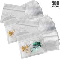 Pill Pouch Bags - (Pack of 500) 3" x 2.75" - BPA Free, Poly Bag Disposable Zipper Pills Baggies, Daily AM PM Travel Medicine Organizer Storage Pouches, Best Clear Reusable with Write-on Labels