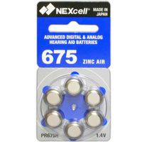 60 NEXcell Hearing Aid Batteries Size: 675 + Keychain