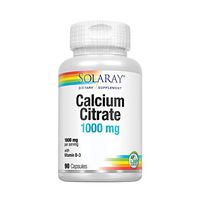 Solaray Calcium Citrate with Vitamin D-3 Capsules, 1000mg, 90 Count