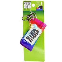 Iridescent Lighter Case with Lobster Claw Key Chain Clip - Sunshine